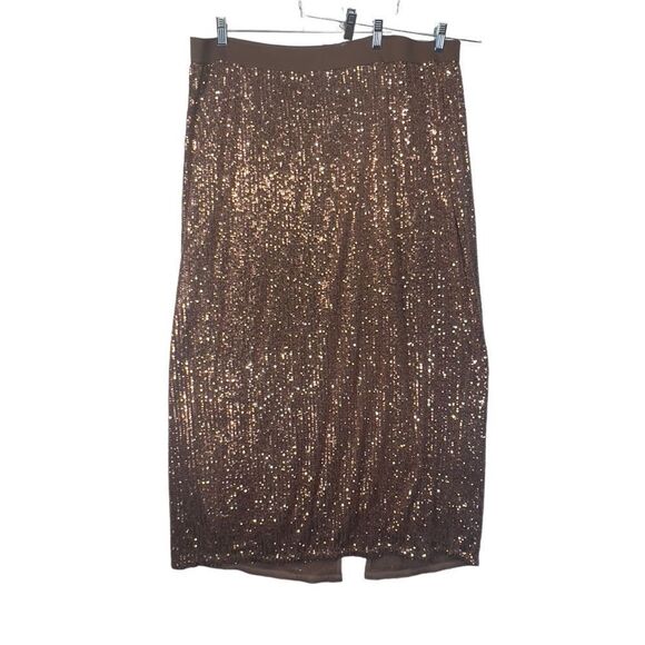 Nwt ASOS Womens Lined Sequins Embellished Sparkle Pencil Midi Skirt Size 26 - Picture 2 of 10